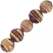 Round Amethyst Murano surrounded with gold  8mm x1