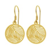 925 Sterling Silver palm leaf 18.5 mm fine Gold plated x1