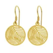 925 Sterling Silver palm leaf 18.5 mm fine Gold plated x1
