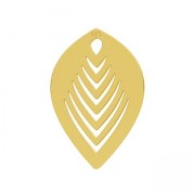 925 Sterling Silver leaf 15.5 mm fine Gold plated x1|raw }}