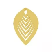 925 Sterling Silver leaf 15.5 mm fine Gold plated x1