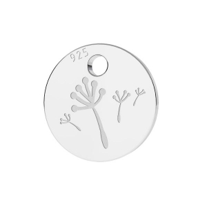925 Sterling Silver dandelion charm 7 mm x1