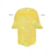 14mm Hamsa hand horizontaly drilled - imitation Yellow Opal x1