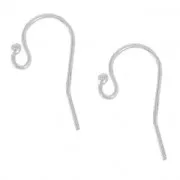 925 Sterling Silver Earwires 11.5 mm x2