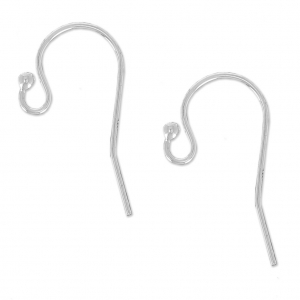 925 Sterling Silver Earwires 11.5 mm x2