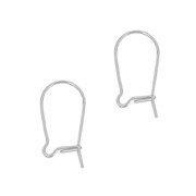925 Sterling Silver Earwires 14 mm x2