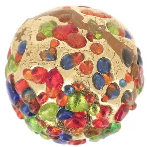 Gold foil Murano round 10mm Inclusion