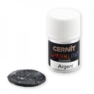 Glass powder for Polymer Clay Cernit Sparkling Diamond Silver 080 x5g