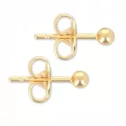 Ball Earstuds 3 mmfine Gold plated x2