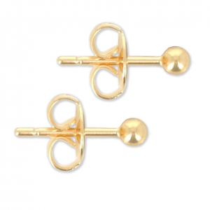 Ball Earstuds 3 mmfine Gold plated x2