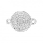 925 Sterling Silver Mandalas Spacer for rhinestone 2 loops 18x12 mm x1