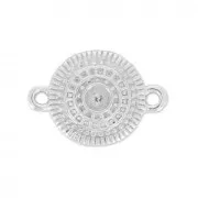 925 Sterling Silver Mandalas Spacer for rhinestone 2 loops 18x12 mm x1