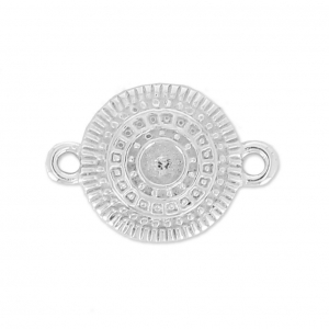 925 Sterling Silver Mandalas Spacer for rhinestone 2 loops 18x12 mm x1