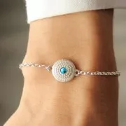 925 Sterling Silver Mandalas Spacer for rhinestone 2 loops 18x12 mm x1