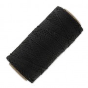 Linhasita waxed thread spool for micro macramé 0.75 mm - Black x228m