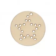 Round wooden pendant 30 mm to personalize - star pattern x1