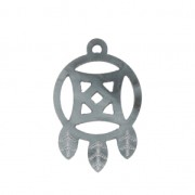 Plexiglass dream-catcher pendant 30x19.5 mm Grey x1|raw }}