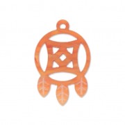 Plexiglass dream-catcher pendant 30x19.5 mm Orange x1|raw }}