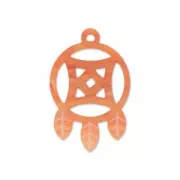 Plexiglass dream-catcher pendant 30x19.5 mm Orange x1