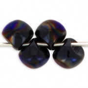 Mushroom glass beads 6 mm Jet Azuro x50|raw }}
