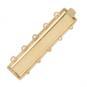 5 strands clasp to clip 8x34.5 mm Gold Tone x1