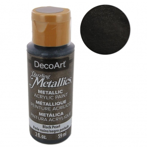 Metallic Acrylic decorative paint - DecoArt Dazzling Metallics - Black Pearl x59 ml