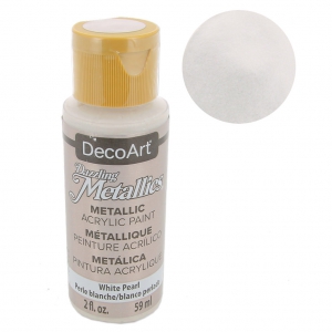 Metallic Acrylic decorative paint - DecoArt Dazzling Metallics - White Pearl x59 ml