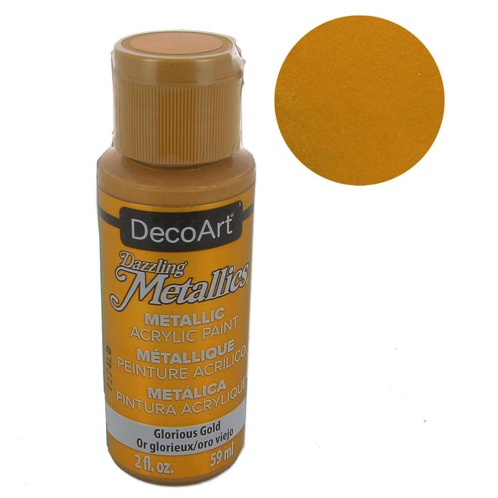 DecoArt Dazzling Metallics Acrylfarbe – 59 Ml Rotgold, Hochglänzend & Extrem Deckend