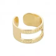 Eco brass ring for a Miyuki Delica 11/0 bead weaving 10 mm Gold Tone x1
