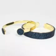 10 mm Dark Blue Glitter Fantasy Plastic Ribbon x1.2m