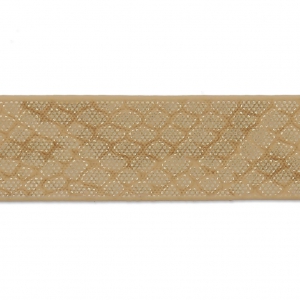 Fancy reptile-effect synthetic ribbon 10 mm Gold Metallic x1.2m