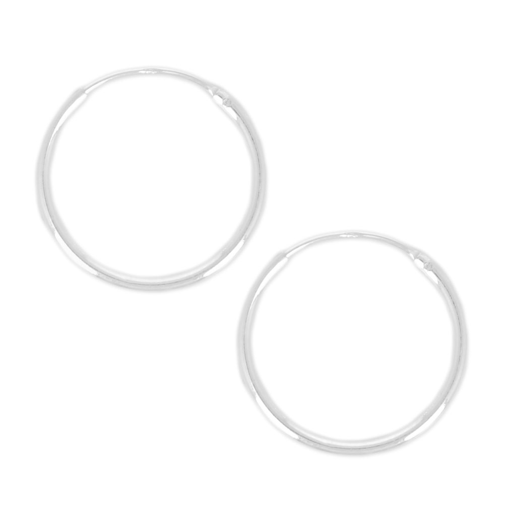 Arranview Jewellery 18mm Sterling Silver Heavy Hoop Earrings – Hinged Snap Closure, 925 Silver