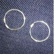 925 Sterling Silver hoop Earrings 18 mm x2
