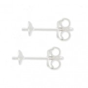 925 Sterling Silver Earstuds 4 mm for half-drilled 6 8 and 10 mm x2