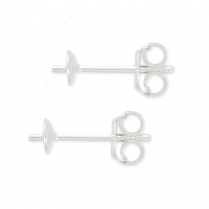 925 Sterling Silver Earstuds 4 mm for half-drilled 6 8 and 10 mm x2