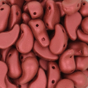 Zoliduo® Left pressed glass beads with two holes 5x8mm Red Metallic Matx20