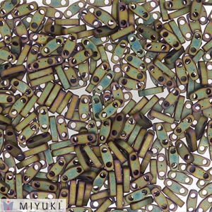 Miyuki Quarter Tila Beads 5x1.2x1.9 mm QTL-2035 - Metallic Khaki Iris Mat x10g