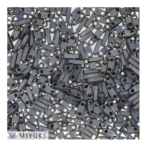 Miyuki Quarter Tila Beads 5x1.2x1.9 mm QTL-2002 - Mat Metallic Silver Gray x10g