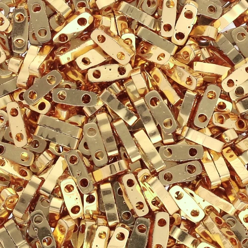 Miyuki Quarter Tila Beads 5x1.2x1.9 mm QTL-191 - 24kt Gold Plated x5g