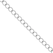 304 Stainless steel flat ovale plate links chain 4.4x4.9 mm x 98cm