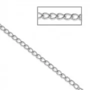 Stainless steel flat ovale plate links chain 2x3 mm x1 m