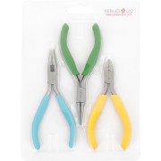Set of 3 Jewelry Pliers - Flat-nose pliers, Round-nose pliers, Cutting pliers