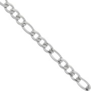 Chain figaro links (1x3) 4 mm Stainless steel x1m|raw }}