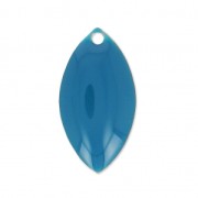 Metal and epoxy resin navettes 19x10 mm Petrol x 8