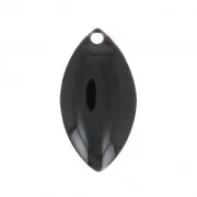 Metal and epoxy resin navettes 19x10 mm Black x 8