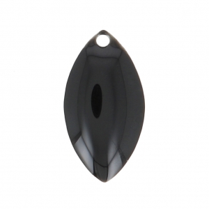 Metal and epoxy resin navettes 19x10 mm Black x 8