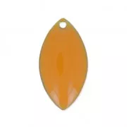 Metal and epoxy resin navettes 19x10 mm Mustard x 8