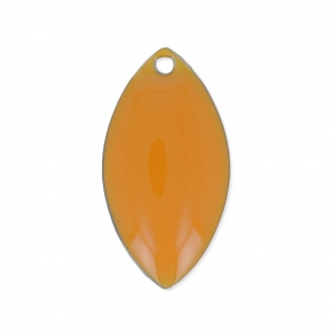 Metal and epoxy resin navettes 19x10 mm Mustard x 8