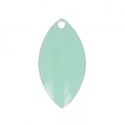 Metal and epoxy resin navettes 19x10 mm Light teal x 8