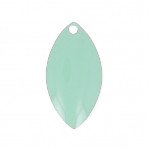 Metal and epoxy resin navettes 19x10 mm Light teal x 8